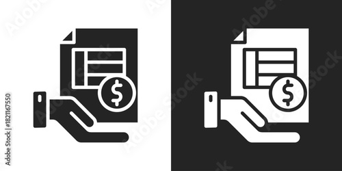 hand Icon In Black And White Glyph Style