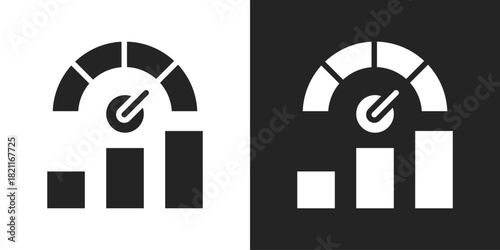 performance metrics Icon In Black And White Glyph Style