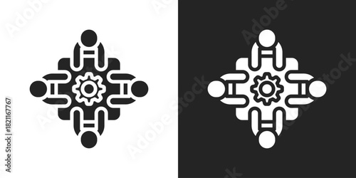 framework Icon In Black And White Glyph Style
