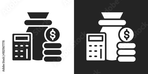 account planning Icon In Black And White Glyph Style