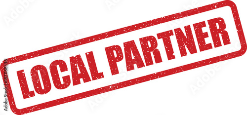Grunge effect red rectangular stamp showing LOCAL PARTNER text, ideal for business collaboration and community support