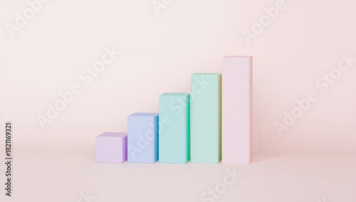 Free Download Colorful Minimalist Bar Graph on Soft Pink Background - GFXLoad
