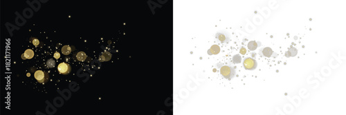 Bokeh lights effect background. Christmas glowing background glowing bokeh lights confetti and glitter texture overlay for your design.Vector and PNG