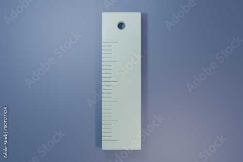 Grey Ruler icon isolated on purple-blue background. Straightedge symbol. Minimalism concept. 3D render illustration