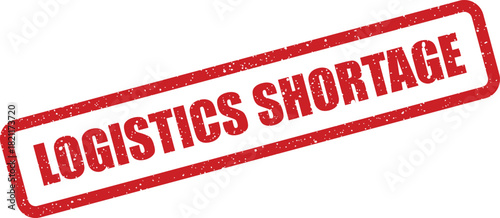 Grunge rubber stamp vector indicating a critical logistics shortage, useful for alerts in inventory and supply chain management
