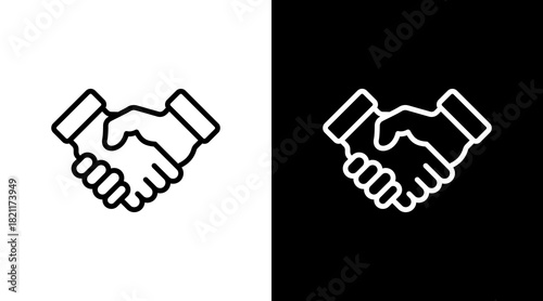 Handshake With Icon Set Design