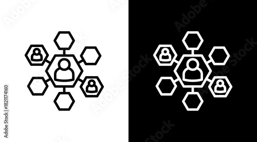 Business Network With Icon Set Design