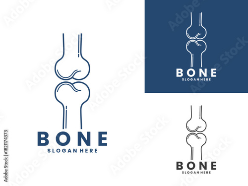 Human bone line logo design vector template. Bone logo design vector icon