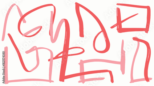 Abstract interconnected pin doodle design with vibrant colors and clean lines suitable for digital and print applications