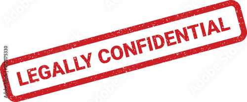 Grunge textured rubber stamp clearly indicating a document is legally confidential, suitable for sensitive information markings
