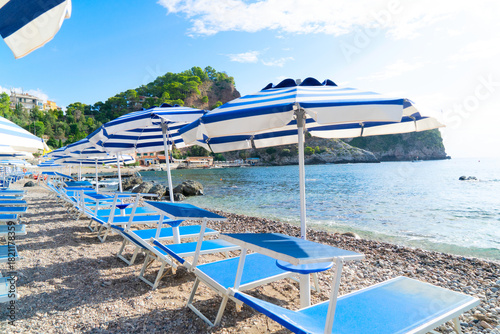 Fototapeta Naklejka Na Ścianę i Meble -  Taormina beach at summer, Sicily Italy