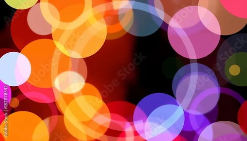 Interlocking vibrant circles form an abstract, dynamic background,  circular pattern,  contemporary