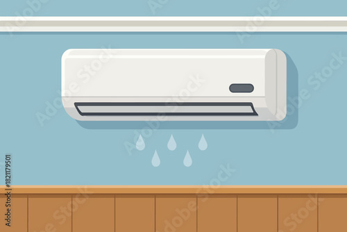 vector illustration of a air conditioner on a wall