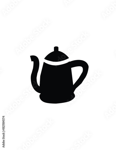teapot isolated on white black