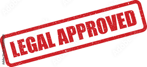 Official distressed stamp with the prominent phrase legal approved, signifying a validated consent or authorization