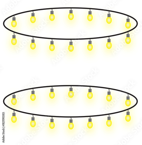 Transparent Yellow Wreath Light Chain Twinkle Background