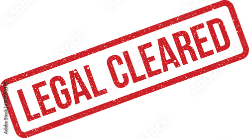 Official legal cleared rubber stamp design with distressed textured effect for business documents and records