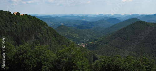 Panorama von der Burgruine Löwenstein, Pfälzerwald