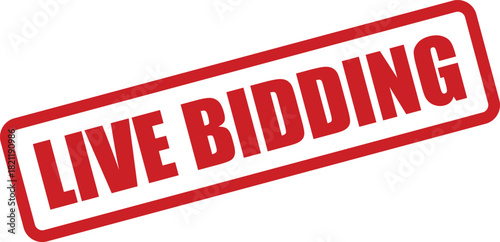 Official looking grunge stamp with LIVE BIDDING text signifying an active competitive marketplace or auction event