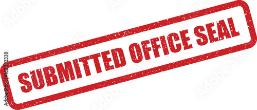 Official textured stamp featuring a distressed ink effect with text submitted office seal for formal documentation