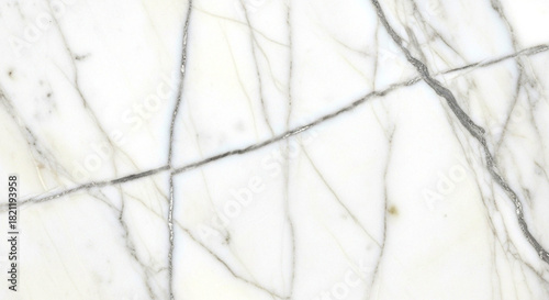 Close up of white marble texture with prominent dark grey natural veining pattern