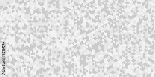 Abstract low polygon cubic white and gray vector poly triangle texture geometric pattern composed of triangular. geometric wall tile and metal cube background triangle wallpaper design.	
