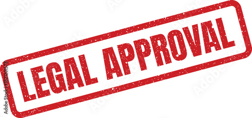 Rectangular distressed stamp with the phrase legal approval, perfect for indicating official authorization or endorsement