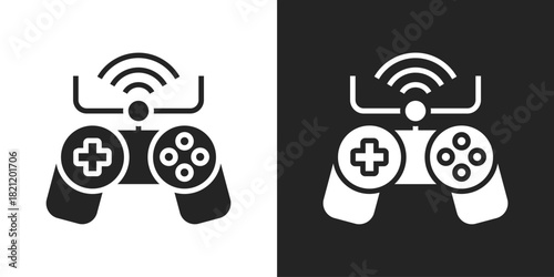 Gaming Icon In Black And White Glyph Style