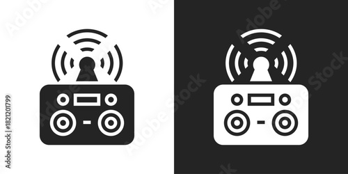 Remote Control Icon In Black And White Glyph Style