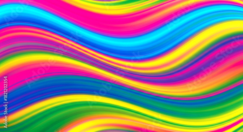 Vibrant abstract background with colorful wavy lines flowing smoothly across the frame