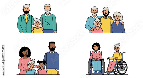 Diversity and Inclusion Families and Accessibility Vector Art