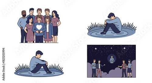 Emotional well-being and isolation a visual exploration of human connection and loneliness