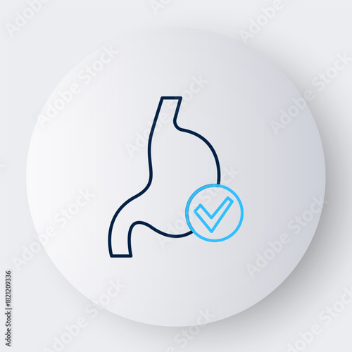 Line Human stomach health icon isolated on white background. Colorful outline concept. Vector