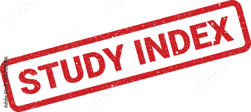 Red grunge rubber stamp displaying Study Index text, perfect for organizing academic documents and educational content structures