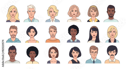 Diverse Portrait Collection A Group of People Representing Various Backgrounds and Features