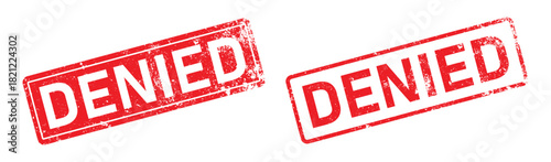 Red Denied Stamp Vector Illustration with Prohibit Sign