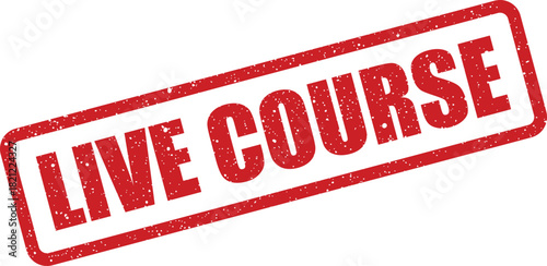 Red textured rubber stamp mark showcasing LIVE COURSE text, indicating an ongoing interactive educational class