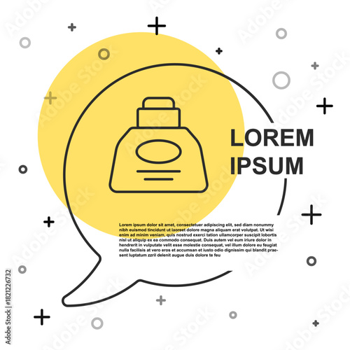 Black line Inkwell icon isolated on white background. Random dynamic shapes. Vector