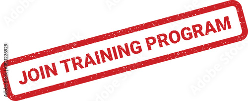 Textured rectangular rubber stamp displaying the message Join Training Program for educational or professional development initiatives