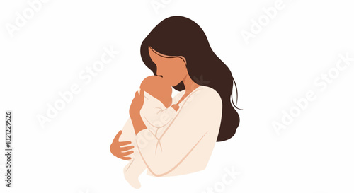 Heartfelt illustration of a mother embracing her infant, symbolizing the profound bond, unconditional love, and nurturing care between a parent and child
