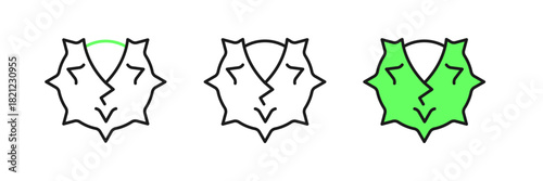 Set line Chestnut icon isolated on white background. Barbed and strong chestnut. Vector