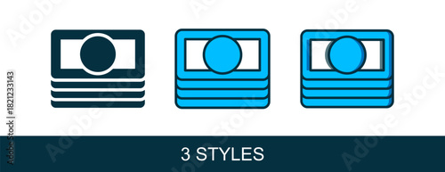 Filled outline Stacks paper money cash icon isolated on white background. Money banknotes stacks. Bill currency. Vector