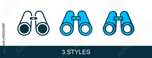 Filled outline Binoculars icon isolated on white background. Find software sign. Spy equipment symbol. Vector