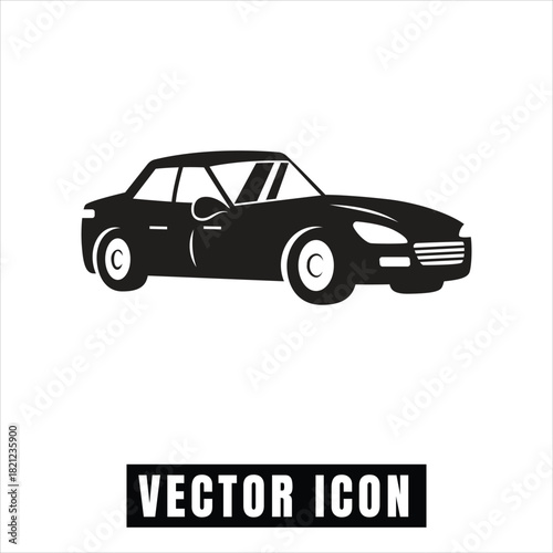 Sleek black silhouette of a classic sports car