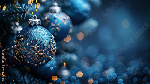 Blue New Years greeting card