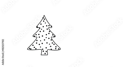 A festive Christmas tree with a charming, dotted pattern adds a whimsical touch to holiday decorations and seasonal designs.