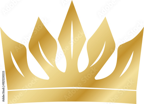 Golden crown silhouette with elegant decorative shapes