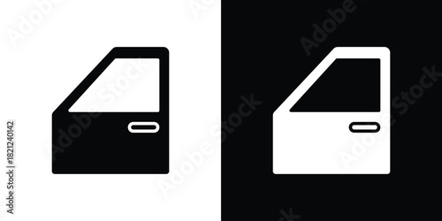 car door icons vector silhouette design. Vector flat graphic design illustration.