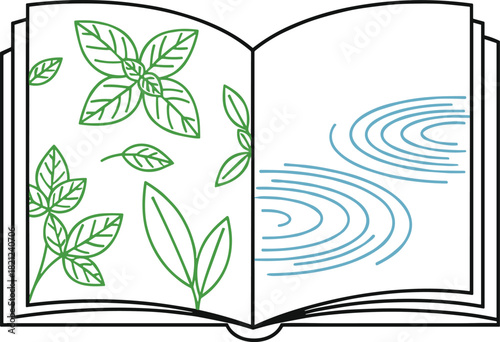 Creative green tree vector illustration standing on rolling hills symbolizing nature growth, agriculture, and eco friendly environment concept design.