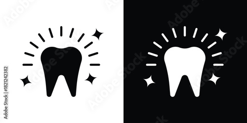 Clean teeth icons vector silhouette design. Vector flat graphic design illustration.